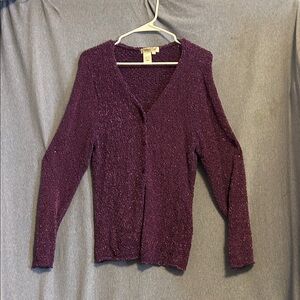Coldwater Creek Deep Purple Women's Cardigan size large EUC